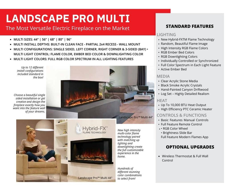 Modern Flames Landscape Pro Multi 44" Linear Electric Fireplace