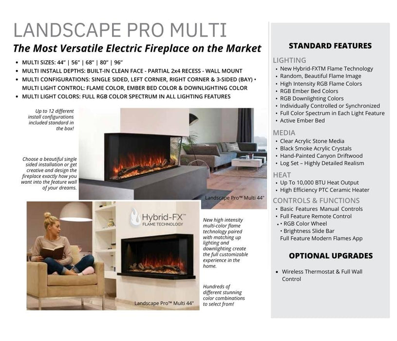 Modern Flames Landscape Pro Multi 96" Linear Electric Fireplace