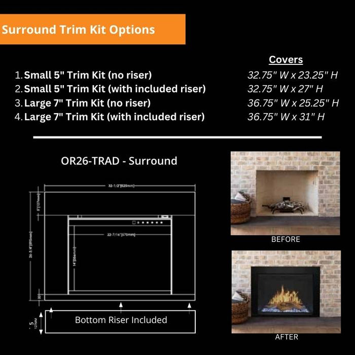 Modern Flames Orion Traditional 26" Virtual Electric Fireplace