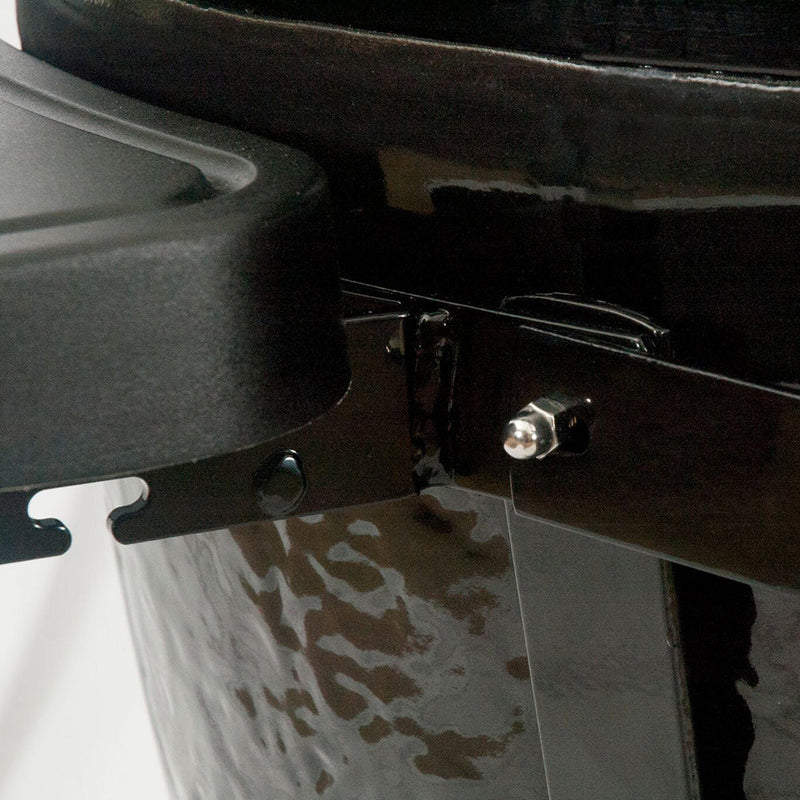 Primo All-In-One Round Charcoal Ceramic Kamado Grill With Cradle & Side Shelves PGCRC