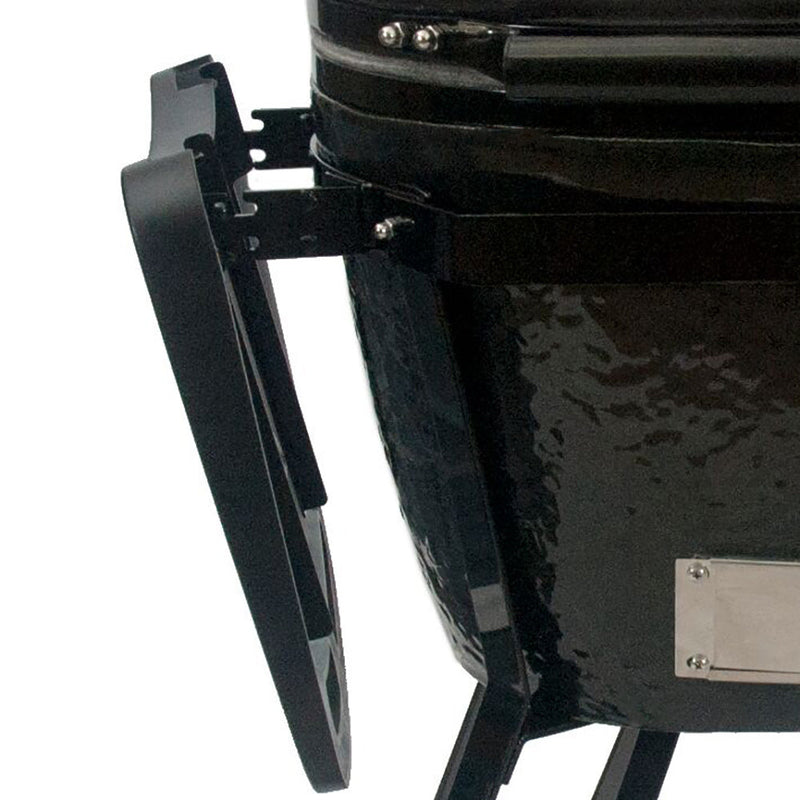 Primo All-In-One Round Charcoal Ceramic Kamado Grill With Cradle & Side Shelves PGCRC