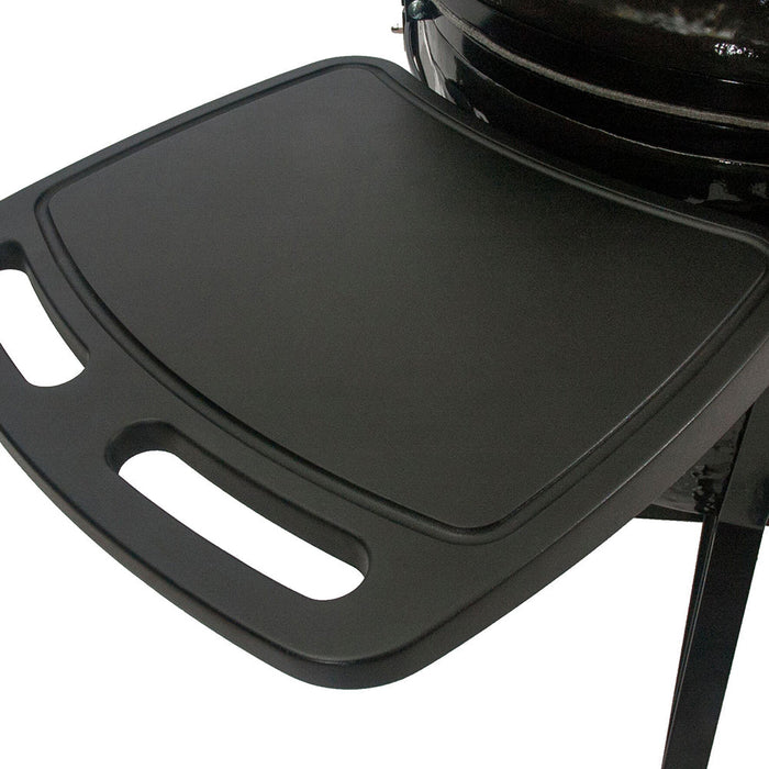 Primo All-In-One Oval XXL Charcoal Ceramic Kamado Grill With Cradle, Side Shelves, And Stainless Steel Grates PGCXXLC