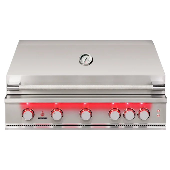 TrueFlame 40-Inch 5-Burner Built-In Grill with Rear Infrared Burner and Grill Lights