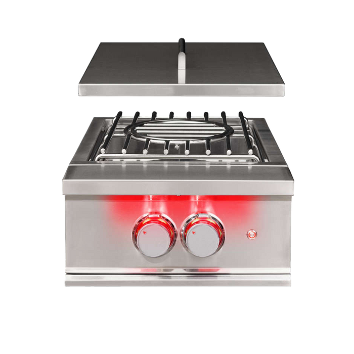 TrueFlame Built-In Gas Power Burner with Wok Grate & Removable Lid