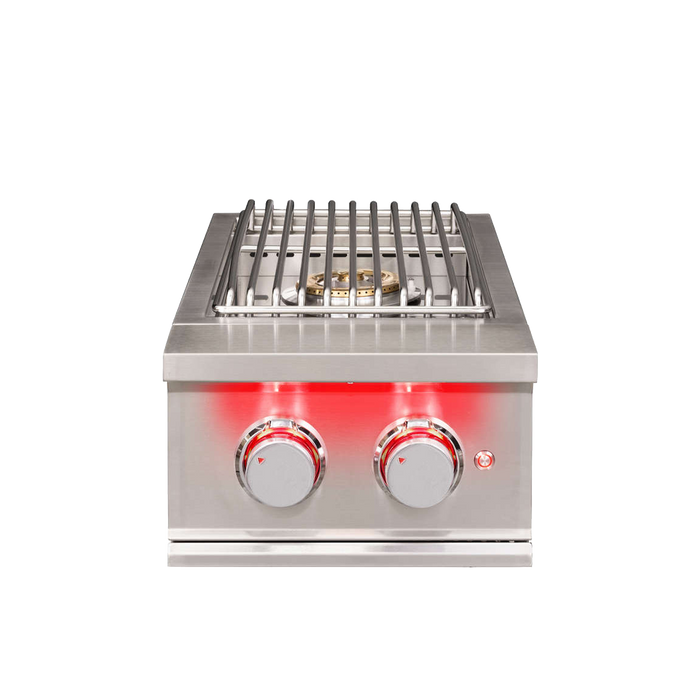 TrueFlame Built-In Double Side Burner with LED Lighting & Stainless Steel Lid