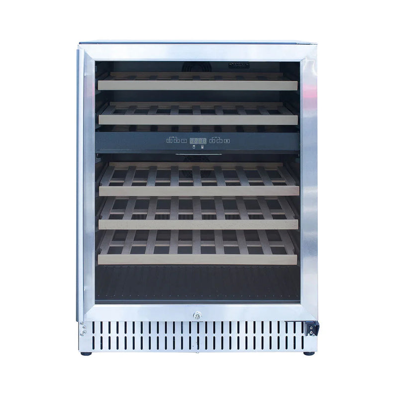 TrueFlame 24-Inch 5.3 Cu. Ft. Outdoor Rated Dual Zone Wine Cooler - Patioscape Outdoors