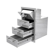 Alfresco 17-Inch Stainless Steel Triple Drawer & Paper Towel Holder Combo - Patioscape Outdoors