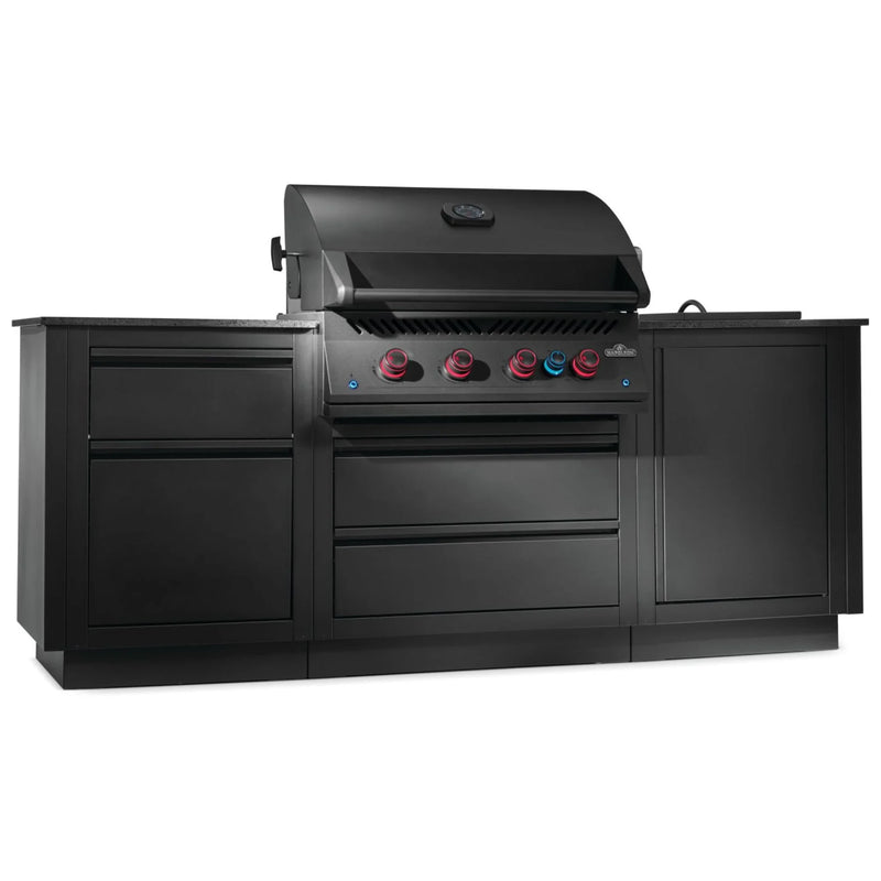 Napoleon Oasis 300 Outdoor Kitchen w/ Built-in 700 Series 32 Propane Gas Grill & Black Pearl Granite Countertop