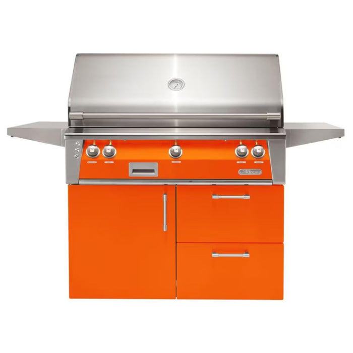 Alfresco Deluxe 42-Inch Stainless Steel Freestanding Gas Grill w/ Rotisserie & Sear Zone