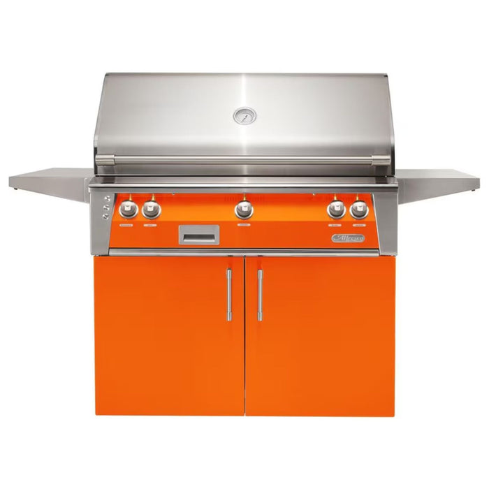 Alfresco 42" Freestanding Stainless Steel Gas Grill with Sear Zone, Rotisserie & Smoker System