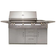 Alfresco 56-Inch Stainless Steel Freestanding Gas Grill w/ Refrigerated Cart, Rotisserie, Sear Zone & Side Burner - Patioscape Outdoors