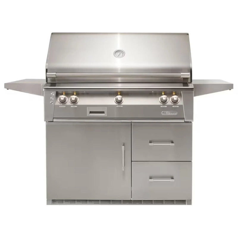 Alfresco 42-Inch Stainless Steel Freestanding Gas Grill w/ Refrigerated Cart, Rotisserie & Sear Zone - Patioscape Outdoors