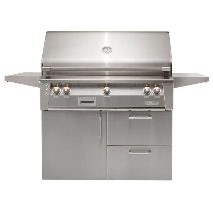 Alfresco Deluxe 42-Inch Stainless Steel Freestanding Gas Grill w/ Rotisserie & Sear Zone