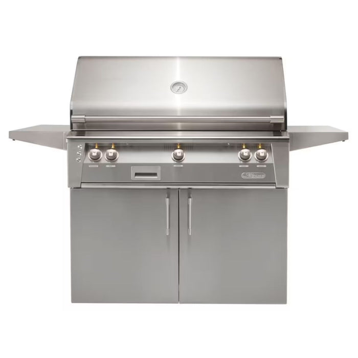 Alfresco 42" Freestanding Stainless Steel Gas Grill with Sear Zone, Rotisserie & Smoker System