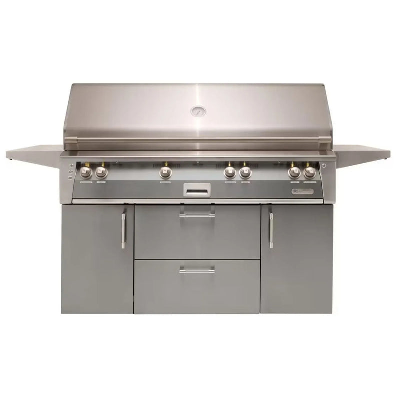 Alfresco ALXE 56-Inch Stainless Steel Freestanding Gas Grill w/ Sear Zone And Rotisserie - Patioscape Outdoors