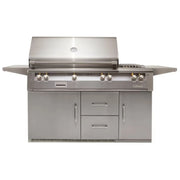 Alfresco 56-Inch Stainless Steel Freestanding Gas Grill w/ Refrigerated Cart, Rotisserie & Side Burner - Patioscape Outdoors