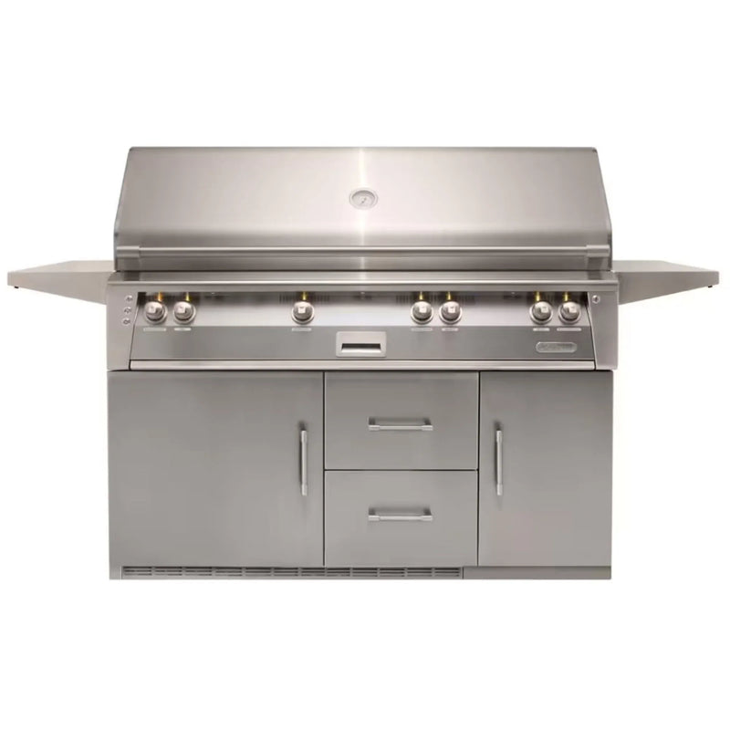 Alfresco 56-Inch Stainless Steel Freestanding Gas Grill w/ Refrigerated Cart, Rotisserie & Sear Zone - Patioscape Outdoors