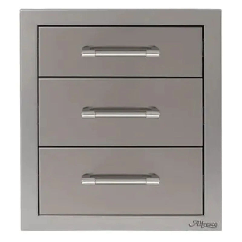 Alfresco 17-Inch Stainless Steel Soft-Close Triple Drawer - Patioscape Outdoors