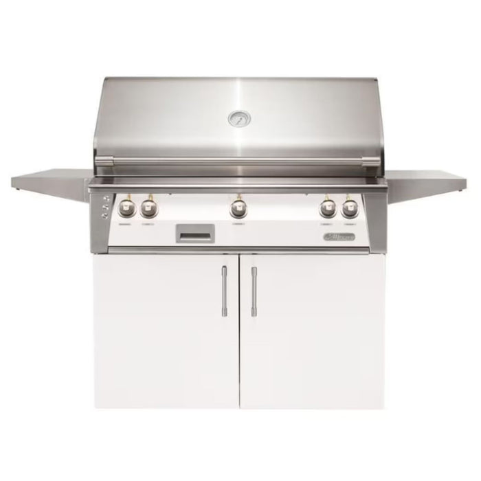 Alfresco 42" Freestanding Stainless Steel Gas Grill with Sear Zone, Rotisserie & Smoker System