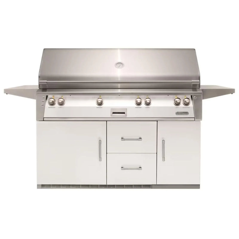 Alfresco 56-Inch Stainless Steel Freestanding Gas Grill w/ Refrigerated Cart, Rotisserie & Sear Zone - Patioscape Outdoors