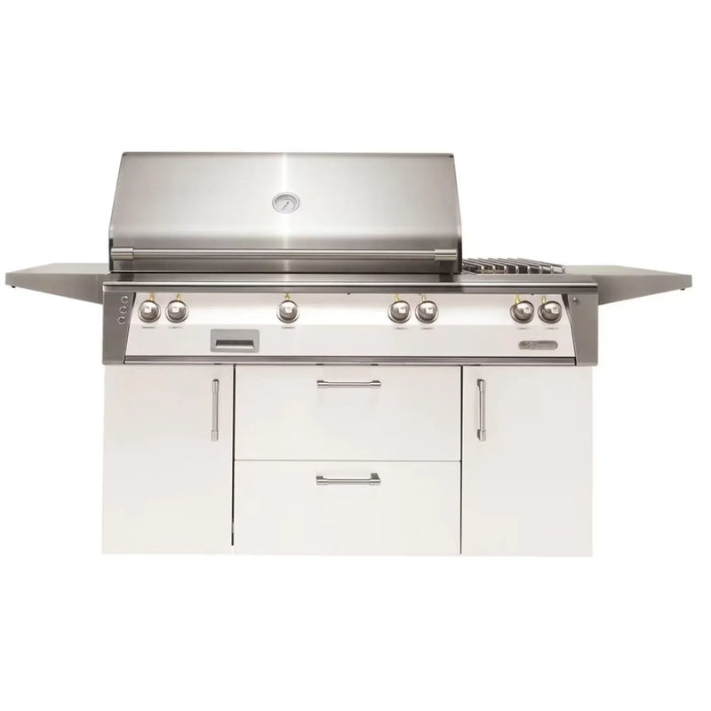 Alfresco Deluxe 56-Inch Stainless Steel Freestanding Gas Grill w/ Rotisserie & Side Burner - Patioscape Outdoors