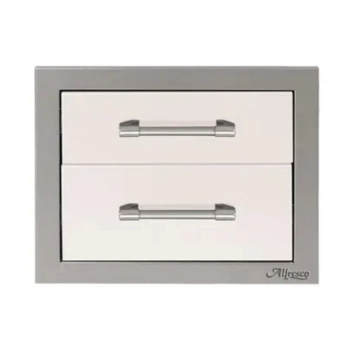 Alfresco 17-Inch Stainless Steel Soft-Close Double Drawer - Patioscape Outdoors