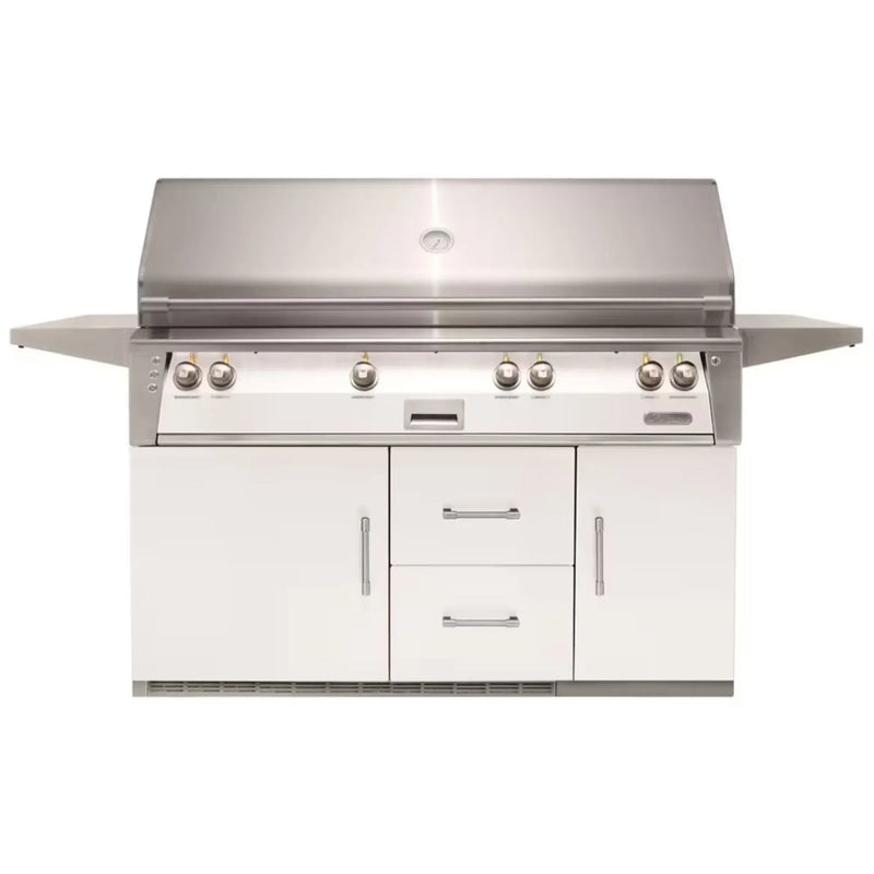 Alfresco 56-Inch Stainless Steel Freestanding Gas Grill w/ Refrigerated Cart, Rotisserie & Sear Zone - Patioscape Outdoors