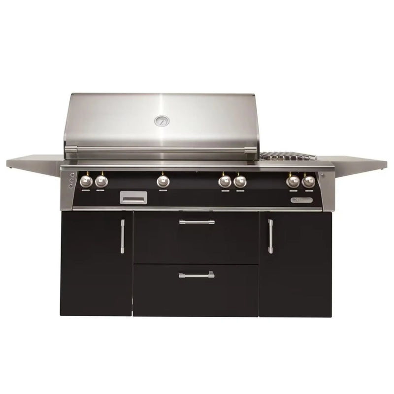 Alfresco Deluxe 56-Inch Stainless Steel Freestanding Gas Grill w/ Rotisserie, Side Burner & Sear Zone - Patioscape Outdoors