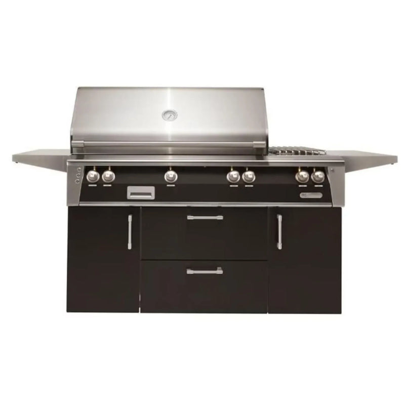 Alfresco Deluxe 56-Inch Stainless Steel Freestanding Gas Grill w/ Rotisserie & Side Burner - Patioscape Outdoors