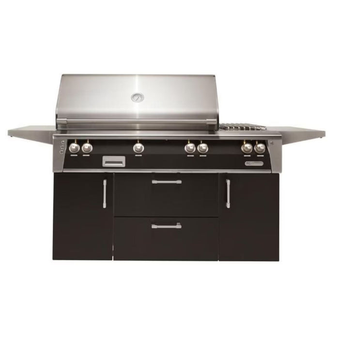 Alfresco Deluxe 56-Inch Stainless Steel Freestanding Gas Grill w/ Rotisserie, Side Burner & Sear Zone