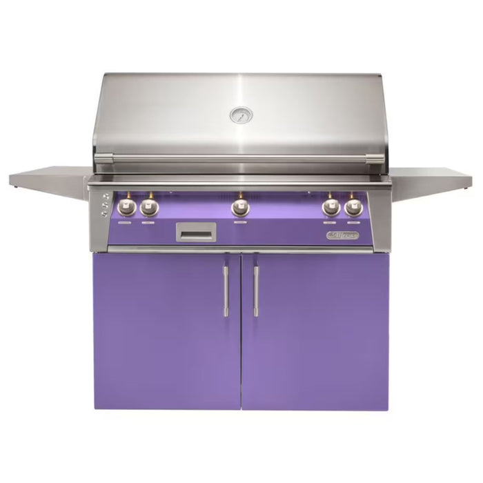 Alfresco 42" Freestanding Stainless Steel Gas Grill with Sear Zone, Rotisserie & Smoker System