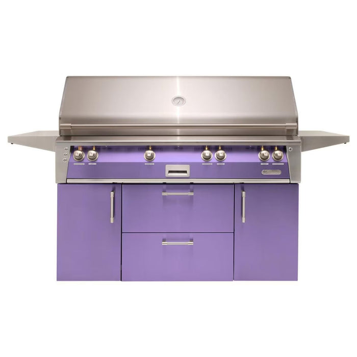 Alfresco ALXE 56-Inch Stainless Steel Freestanding Gas Grill w/ Sear Zone And Rotisserie