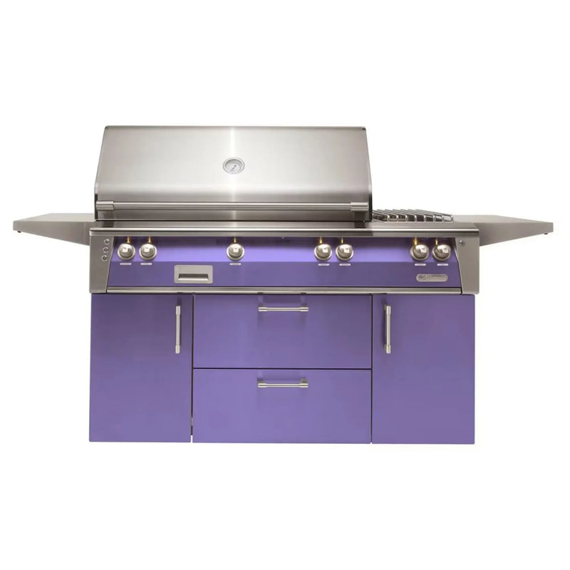 Alfresco Deluxe 56-Inch Stainless Steel Freestanding Gas Grill w/ Rotisserie & Side Burner - Patioscape Outdoors