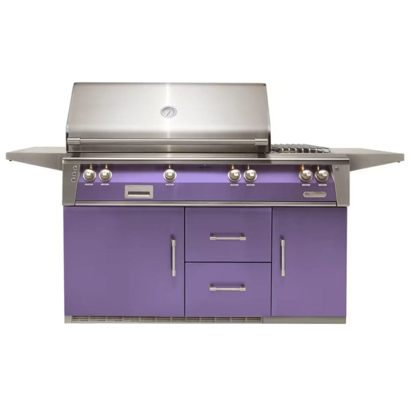 Alfresco 56-Inch Stainless Steel Freestanding Gas Grill w/ Refrigerated Cart, Rotisserie & Side Burner - Patioscape Outdoors