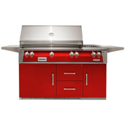 Alfresco 56-Inch Stainless Steel Freestanding Gas Grill w/ Refrigerated Cart, Rotisserie, Sear Zone & Side Burner - Patioscape Outdoors