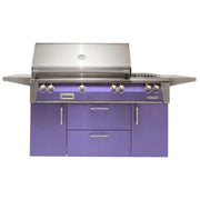 Alfresco Deluxe 56-Inch Stainless Steel Freestanding Gas Grill w/ Rotisserie, Side Burner & Sear Zone - Patioscape Outdoors