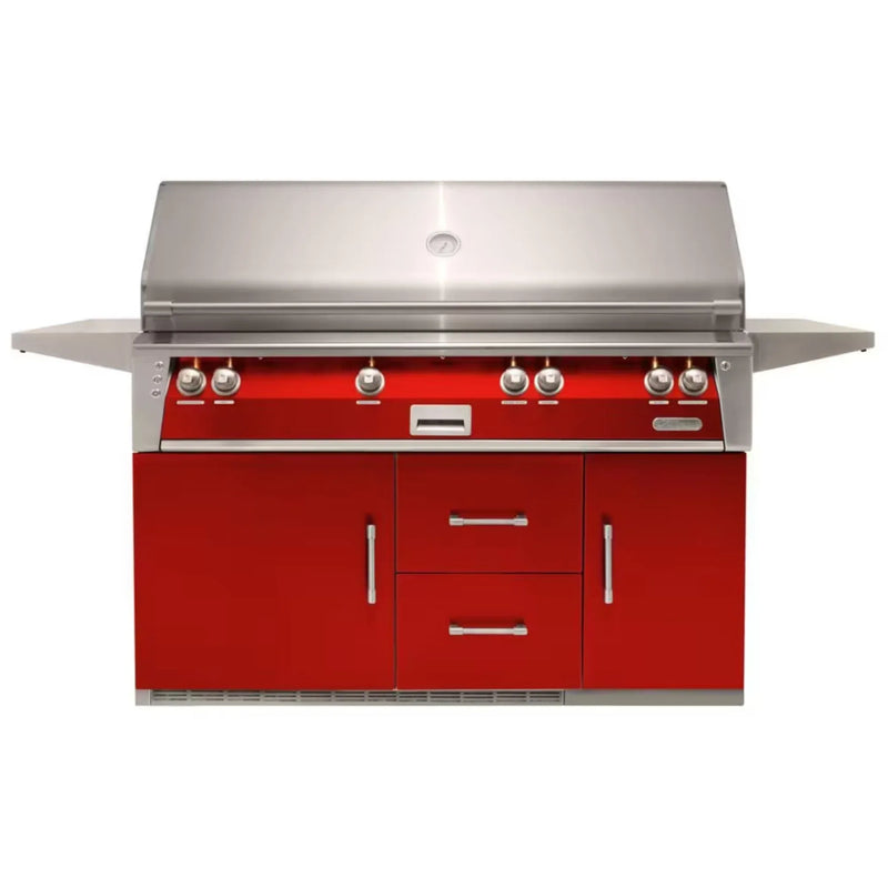 Alfresco 56-Inch Stainless Steel Freestanding Gas Grill w/ Refrigerated Cart, Rotisserie & Sear Zone - Patioscape Outdoors