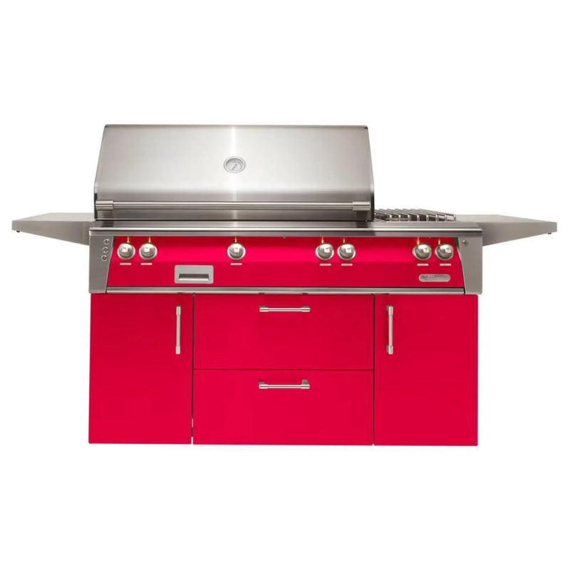 Alfresco Deluxe 56-Inch Stainless Steel Freestanding Gas Grill w/ Rotisserie & Side Burner - Patioscape Outdoors