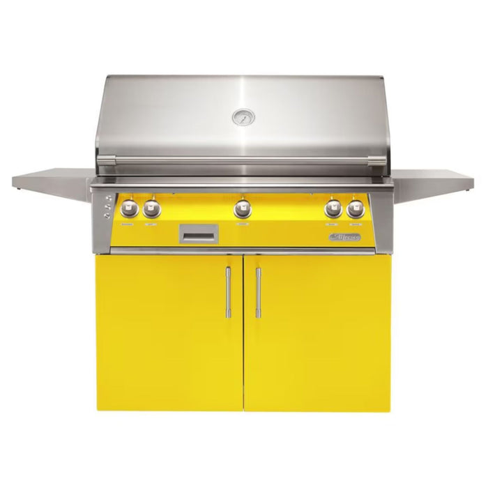 Alfresco 42" Freestanding Stainless Steel Gas Grill with Sear Zone, Rotisserie & Smoker System