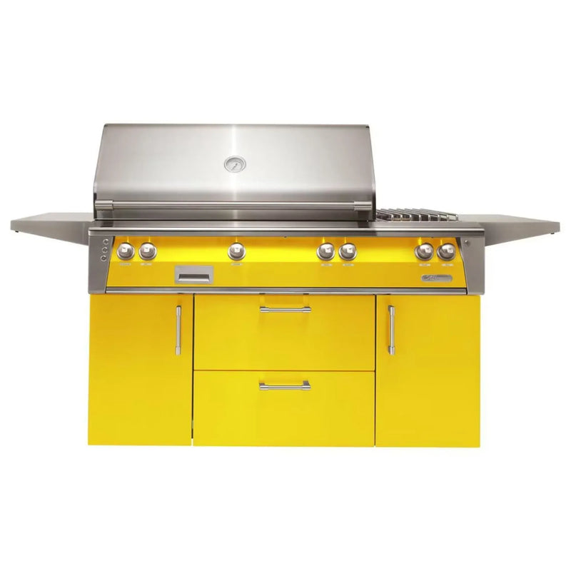 Alfresco Deluxe 56-Inch Stainless Steel Freestanding Gas Grill w/ Rotisserie & Side Burner - Patioscape Outdoors