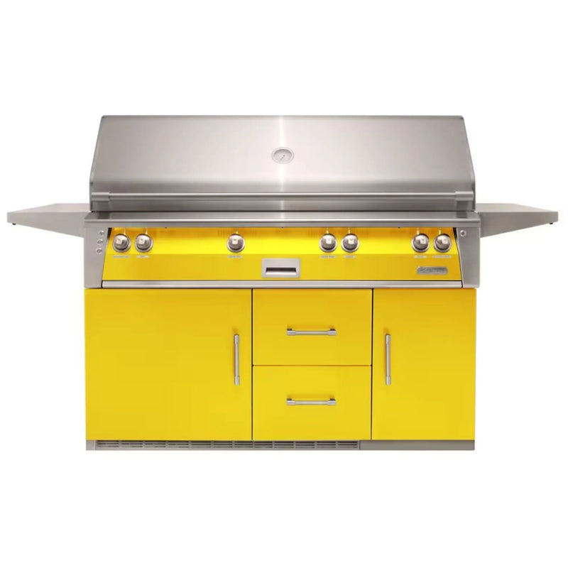 Alfresco 56-Inch Stainless Steel Freestanding Gas Grill w/ Refrigerated Cart, Rotisserie & Sear Zone - Patioscape Outdoors