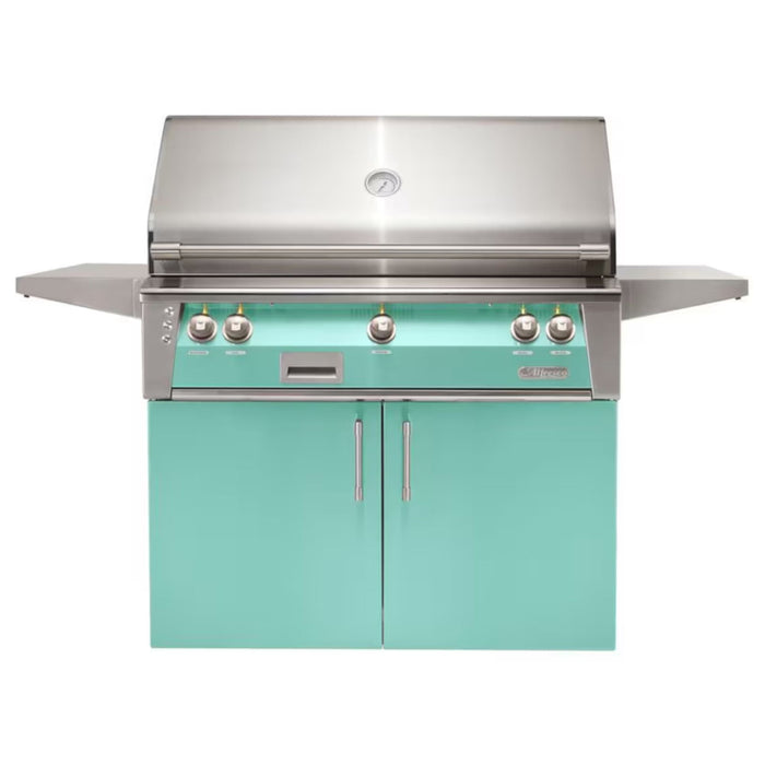Alfresco 42" Freestanding Stainless Steel Gas Grill with Sear Zone, Rotisserie & Smoker System