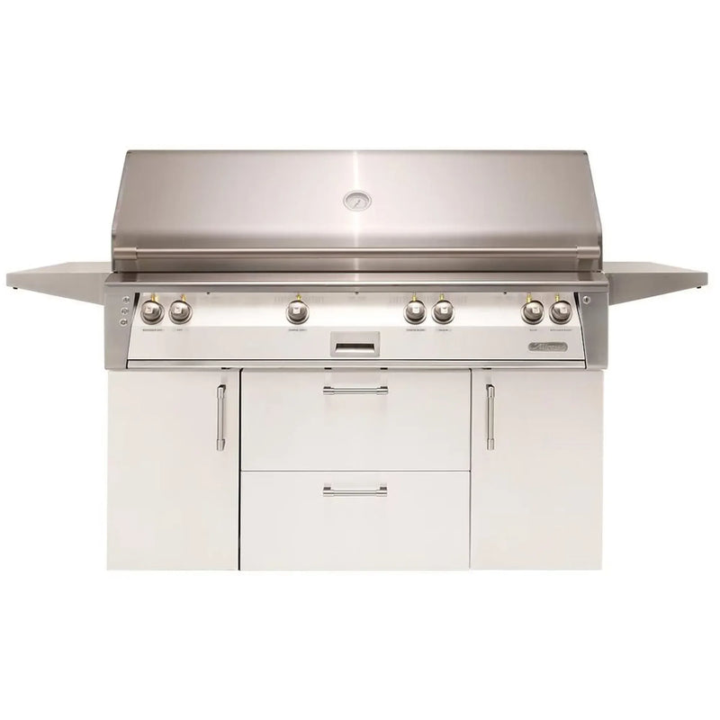 Alfresco ALXE 56-Inch Stainless Steel Freestanding Gas Grill w/ Sear Zone And Rotisserie - Patioscape Outdoors