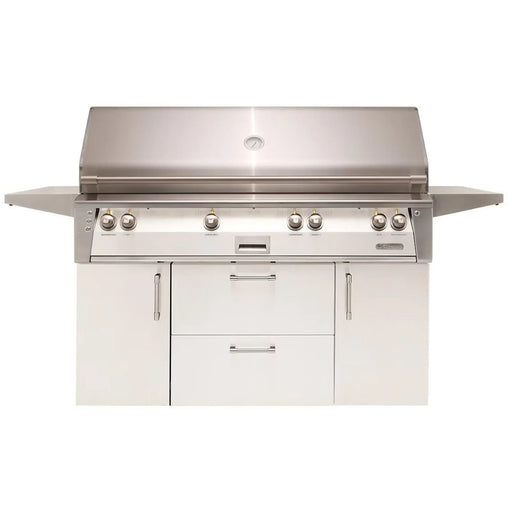 Alfresco ALXE 56-Inch Stainless Steel Freestanding Gas Grill w/ Sear Zone And Rotisserie - Patioscape Outdoors