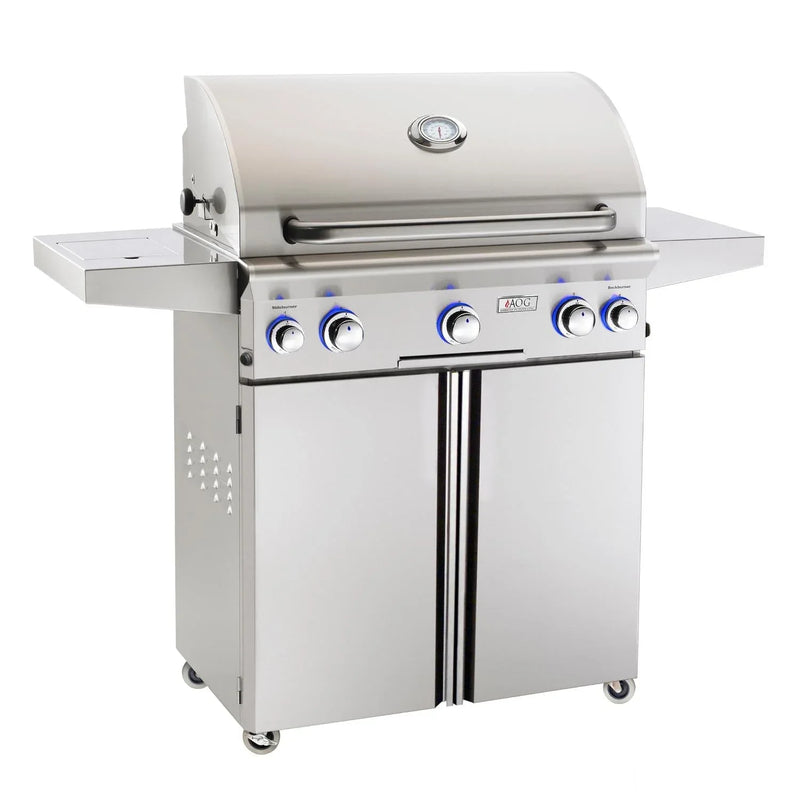 American Outdoor Grill L-Series 30-inch Freestanding Grill With Rotisserie and Single Side Burner - Patioscape Outdoors