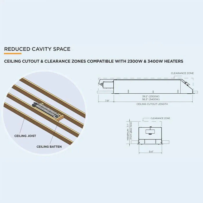Bromic Low Clearance Ceiling Recess Kit for Platinum Electric 2300W BH3623009 - Patioscape Outdoors