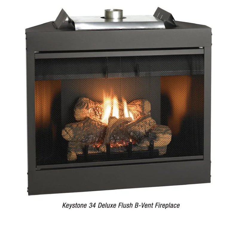 Empire Keystone Deluxe B-Vent Fireplace - 34" - Patioscape Outdoors