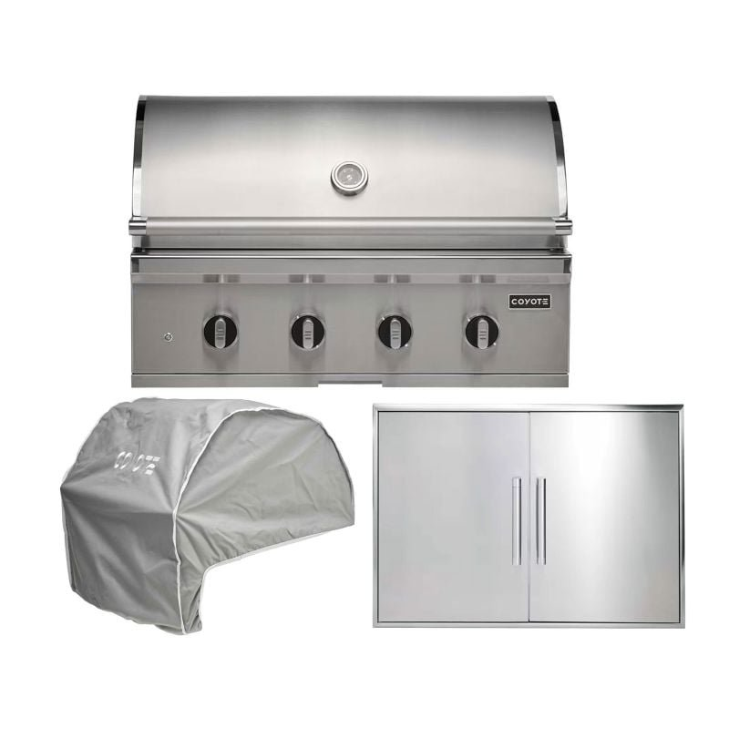 Coyote 3-Piece CL-Series 36-Inch 4-Burner Gas Grill Outdoor Kitchen Package