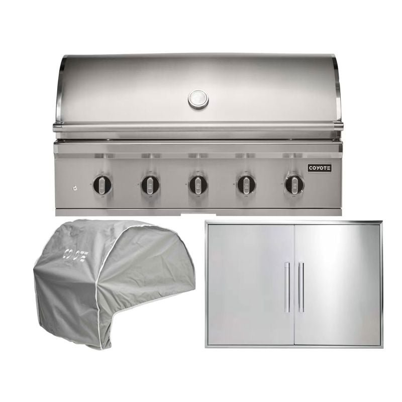 Coyote 3-Piece CL-Series 42-Inch 5-Burner Gas Grill Outdoor Kitchen Package