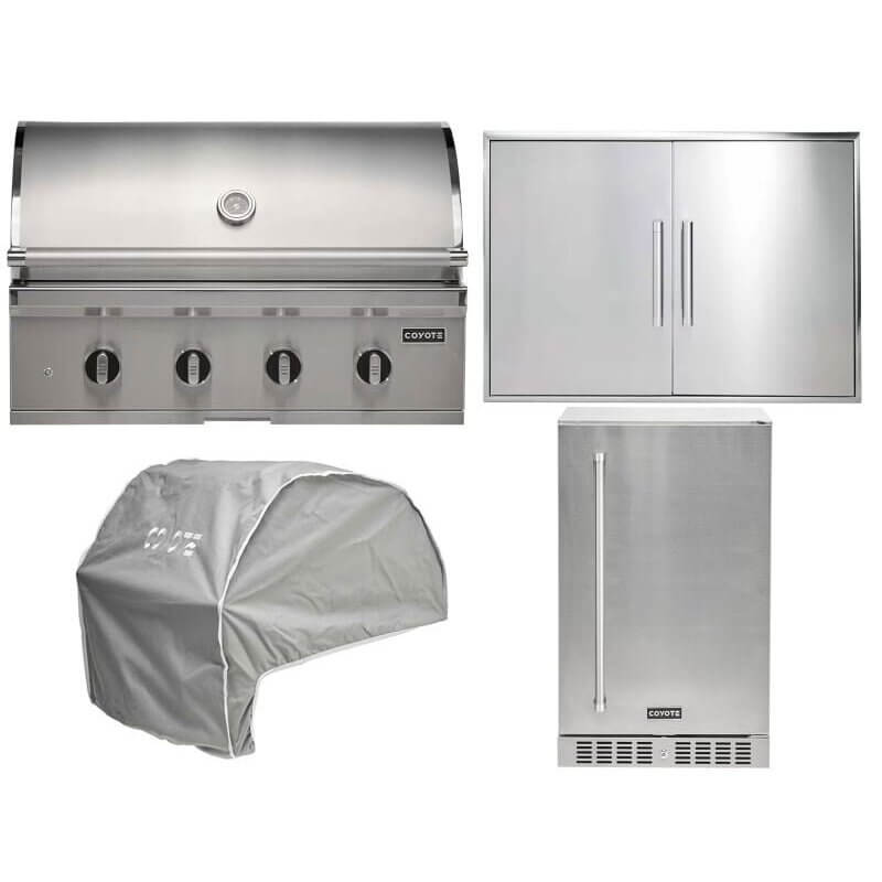 Coyote 4-Piece CL-Series 36-Inch 4-Burner Gas Grill Outdoor Kitchen Package